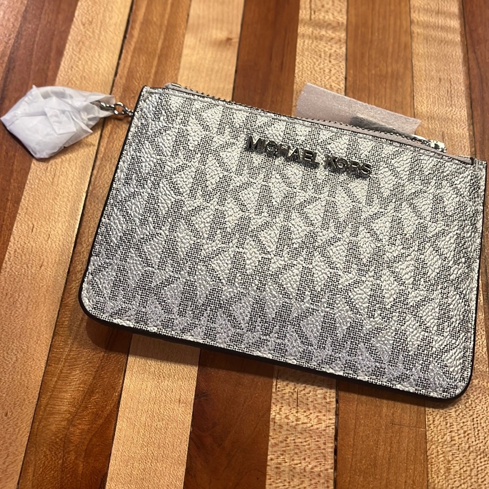 Michael Kors Small Coin Purse with Card Holder Silver